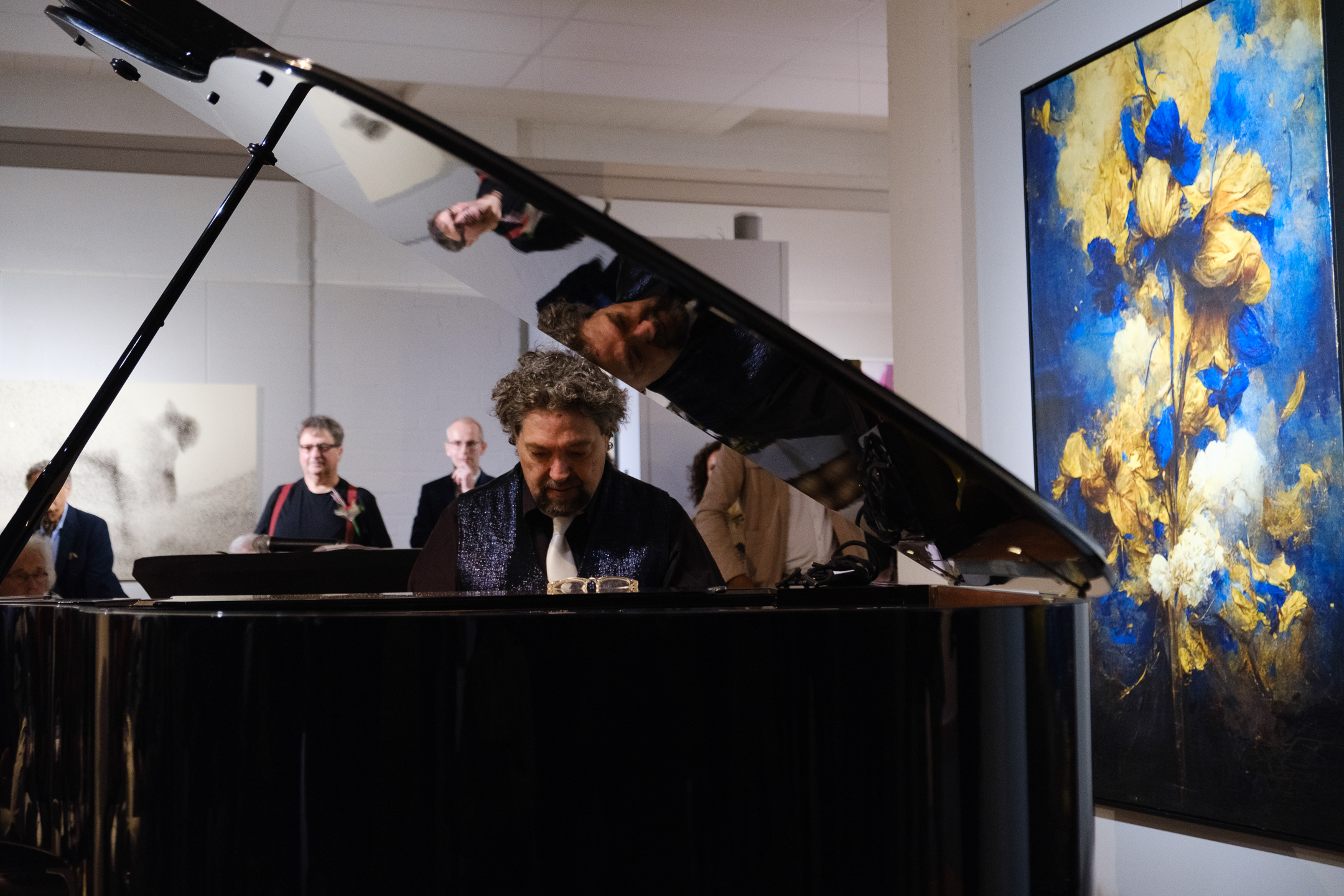 Pianist in het museum