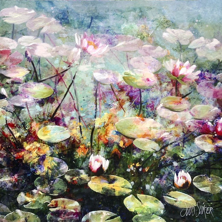 Tentoonstelling Symbiose - waterlelies schilderij